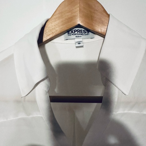 EXPRESS Portofino Slim fit LS shirt- WOMEN SIZE XS- White - Picture 2 of 12